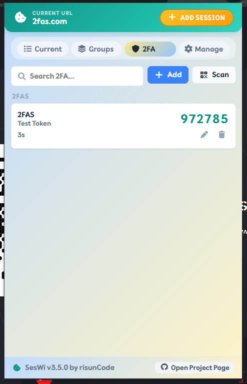 Two-factor vault with live verification code